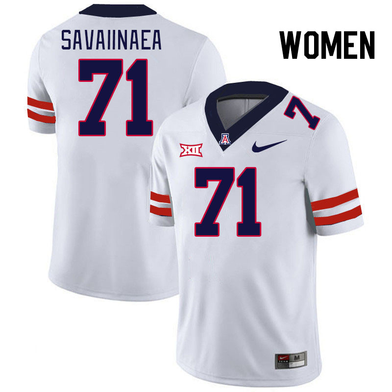 Women #71 Jonah Savaiinaea Arizona Wildcats Big 12 Conference College Football Jerseys Stitched-Whit